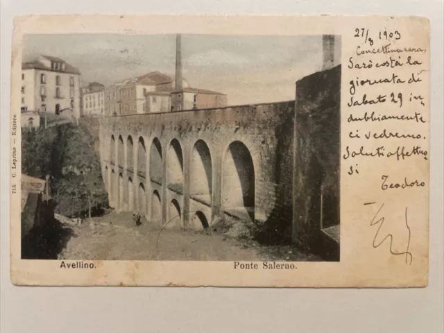 Cartolina Avellino Ponte Salerno '900