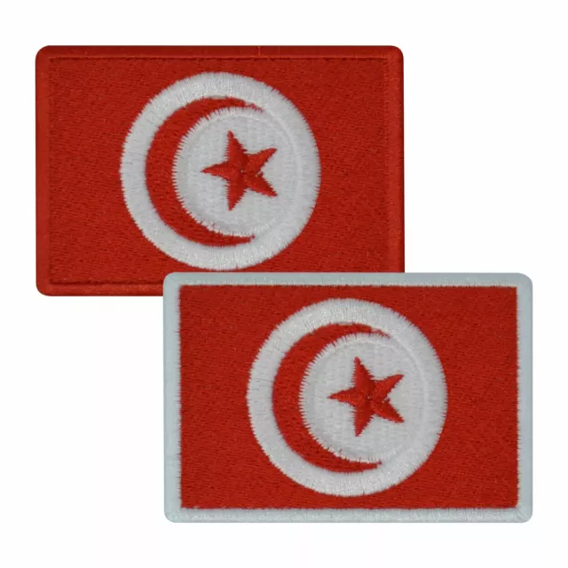 Aufnäher TUNESIEN Fahne 8 x 5,5cm Bestickt Flagge Patch FanShirts4u