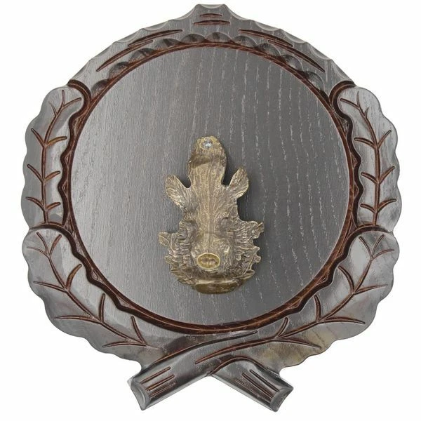 Placa de Jabalí Tallado Oscuro Af 17 , CM Con 1 Pieza Cabeza Portada Pequeño 3