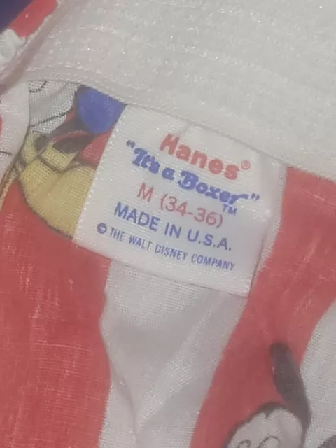 VINTAGE HANES “IT’S A Boxer” Mickey Mouse Disney Shorts M Red & White ...