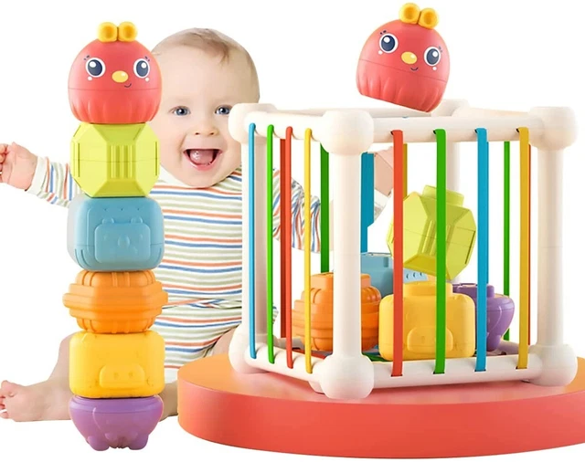 Seleziona forme giocattoli per bambini, giocattolo educativo Montessori cubo colorato con 6 pezzi