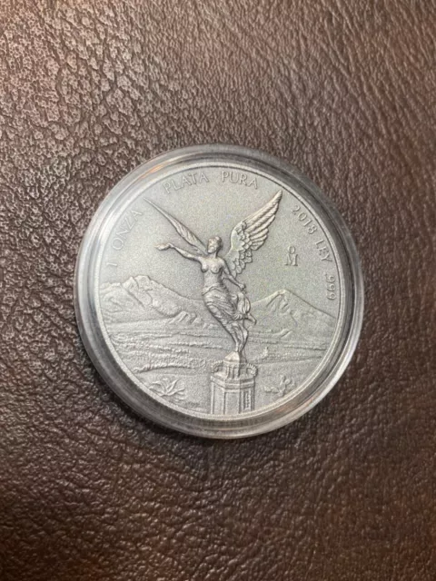 2018 1 oz Silver Libertad - Antique Finish .999 Fine Silver Coin in Mint Capsule