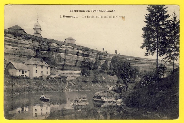 cpa 25 - LES COMBES (Doubs) Remonot Le Doubs et l' Hôtel de la Grotte