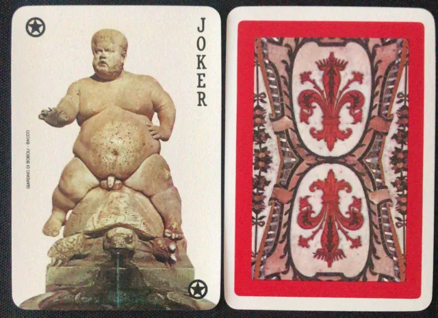 1 X Playing Card Single Vintage Jolly Joker Swap Florence Statues Bacchus