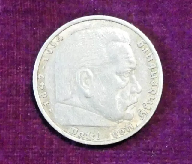 5 mark deutsches reich hindenburg 1936