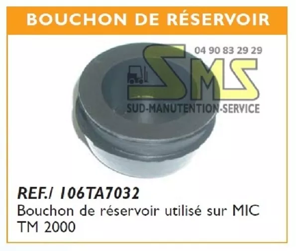 BOUCHON RESERVOIR HYDRAULIQUE TRANSPALETTE MANUEL MIC TM2000 TM 2000 ou HPS