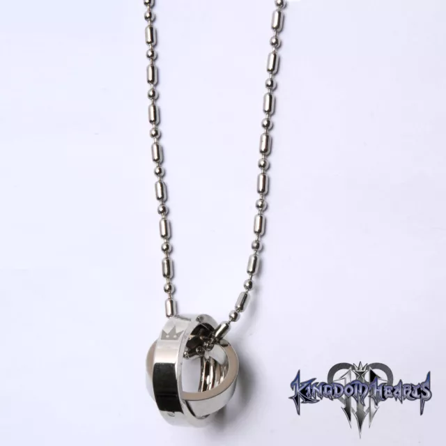 Kingdom Hearts 2 Crown Rotating Ring Pendant Key Blade Necklace Chain Gift