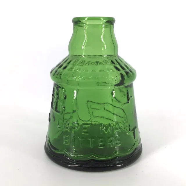 Wheaton Glass Cape May Bitters Ink Well Bottle Green 1970’s NJ Vintage