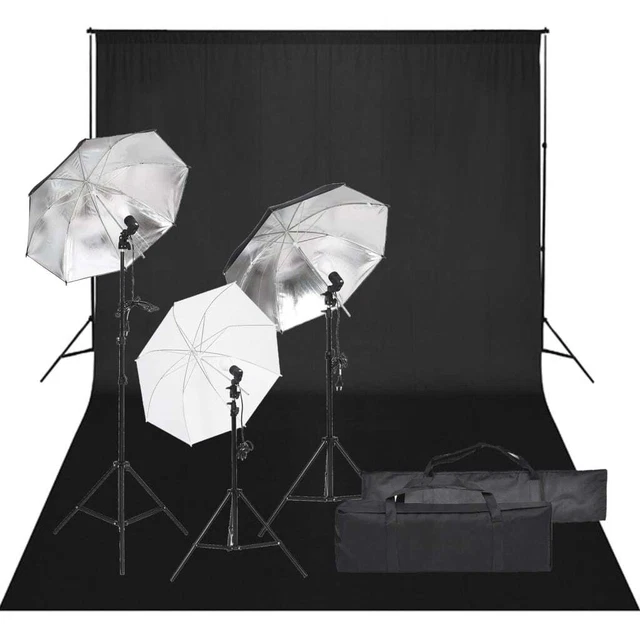 Kit per Studio Fotografico con Set di Luci e Fondale 5199397