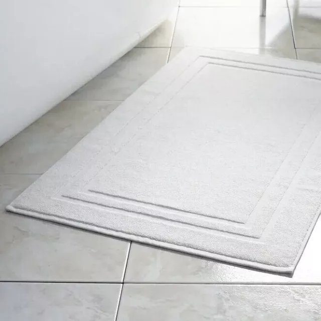 Tappeto Bagno Doccia Bianco, 100% Cotone Hotel- B&B, rettangolare 50x70 cm