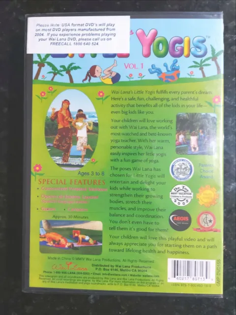 Little Yogis by Wai Lana- Fun & Healthy Yoga ( DVD ) Brand New & Sealed,FreePost 2
