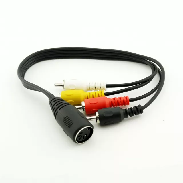 Din 5 Pin Female Socket to 4x RCA Phono Male Plug AMP Audio Adapter Cable 30cm