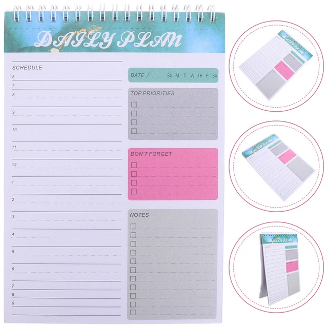 Planificateur D’Horaires De Travail Spiralé - Cahier Agenda Quotidien Pour Une Gestion Efficace Du Temps, Idéal Hommes, Femmes, Étudiants