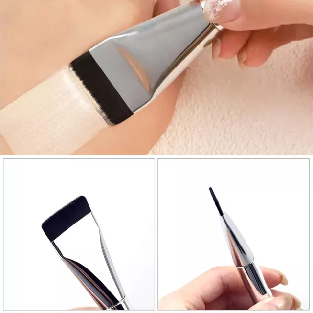 Makeup Brush Flat Angled Wood Liquid Foundation Powder Cream Contour Blend DT 3
