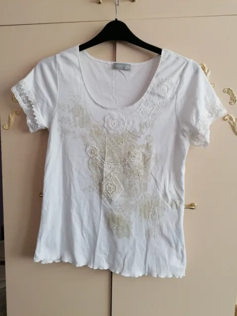 Ladies White Short Sleeved Top Size 14 From Per Una At M&S