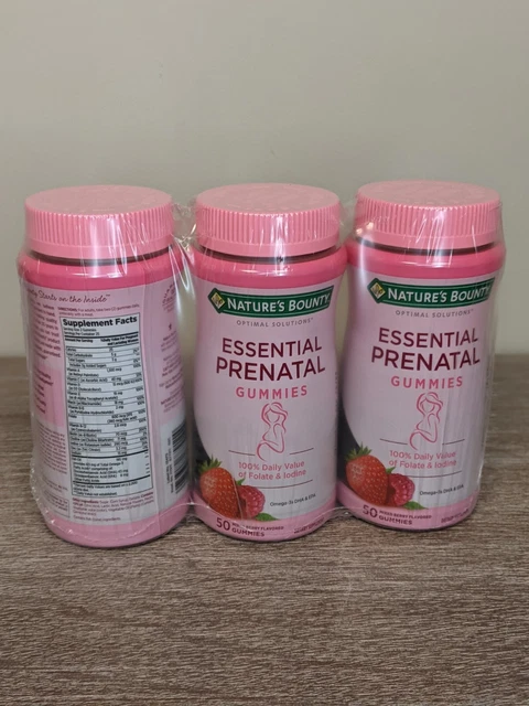 Nature's Bounty Women's Essential Prenatal Berry Gummies, 50ct. 3-PACK EXP:12/23 Nature's Bounty Women's Essential Prenatal Berry Gummies, 50ct. 3-PACK EXP:12/23