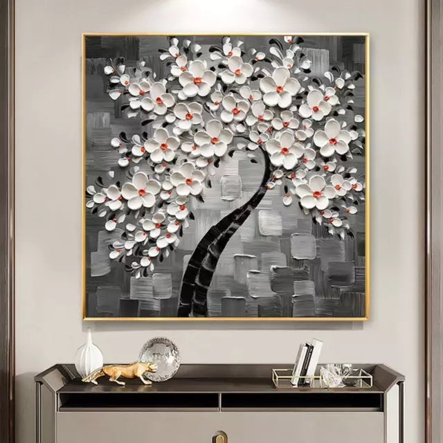 Mintura Handmade Texture Tree Flower Oil Paintings On Canvas Wall Art Home Decor