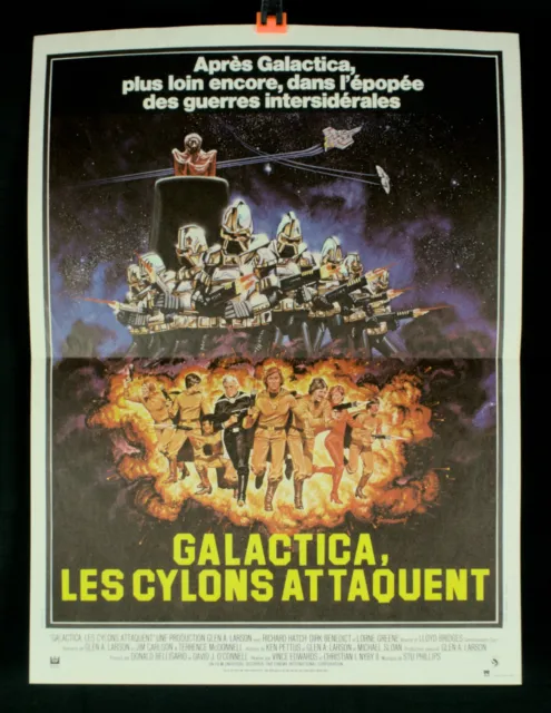 Affiche originale Galactica, les cylons attaquent - Vince Edwards - 40x55 - TBE