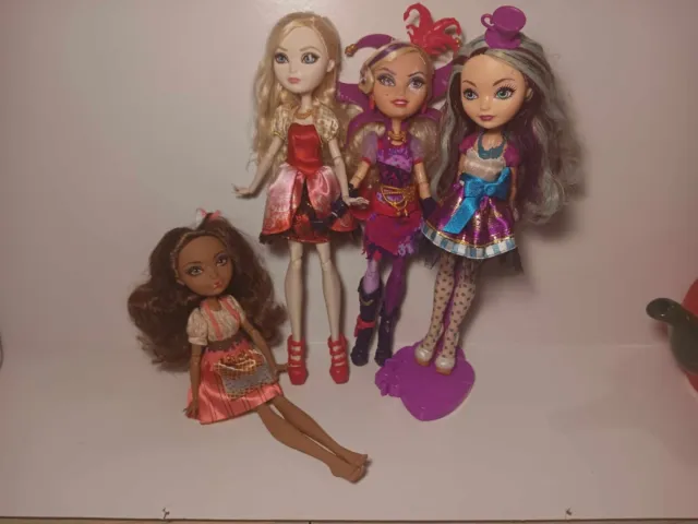 Ever After High Doll Lot Of 4 - Apple White, Courtney, Maddie Hatter, Cedar Wood