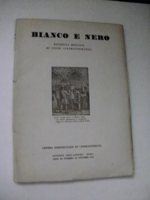 rivista BIANCO E NERO n. 10-1950 rassegna mensile di studi cinematografici