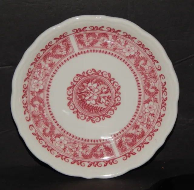 vintage Syracuse China ~ Strawberry Hill Red Floral ~  bread plate ~ 5 1/2 "