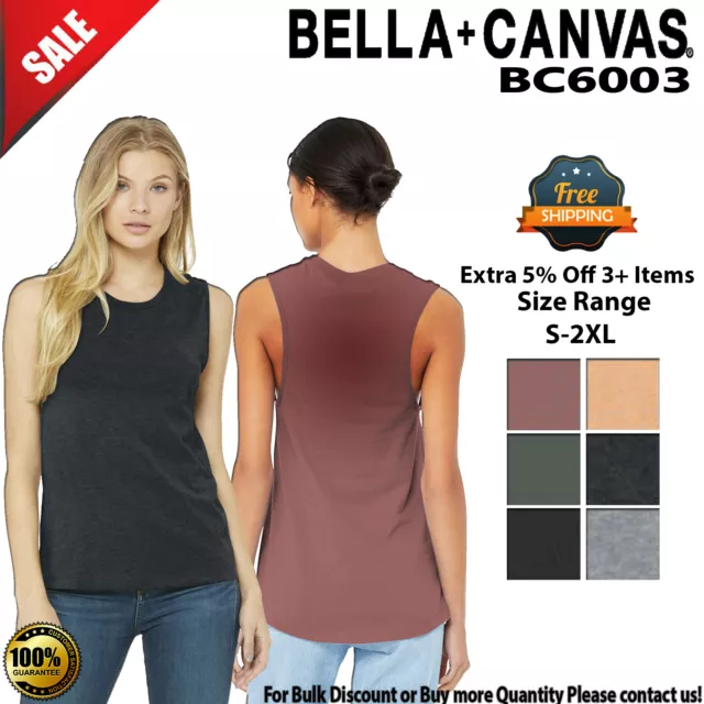 BELLA+CANVAS BC6003 Womens Sleeveless Jersey Muscle Crew Neck Stylish Tank Top