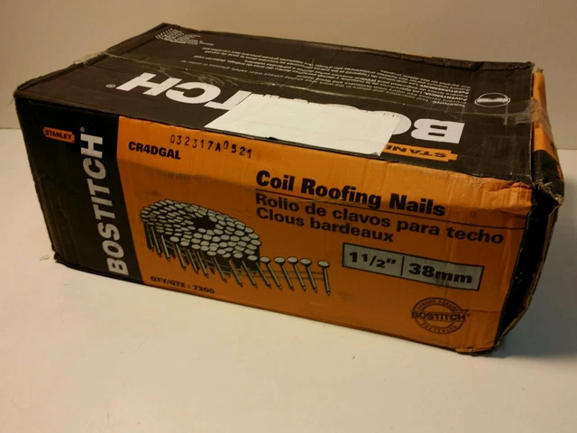 BOSTITCH CR4DGAL Roofing Nail, 1-1/2 In, PK 7200