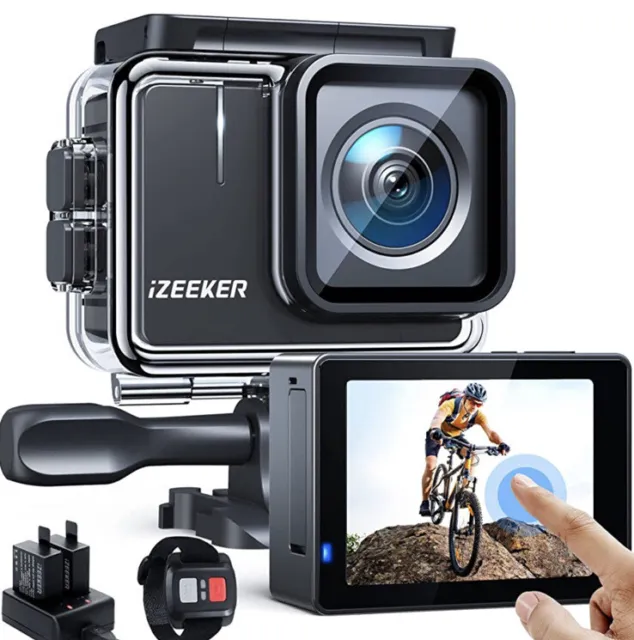 iZEEKER iA100 Action Cam 4K 20MP Touchscreen Unterwasserkamera 40M Helmkamera