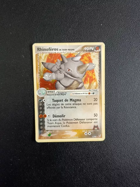 Carte Pokemon RHINOFEROS 11/95 Holo Bloc EX Team Aqua VS Team Magma FR