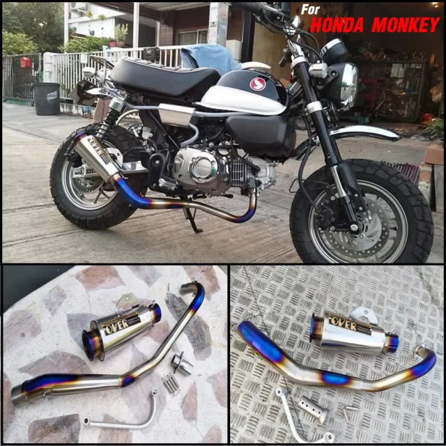 Sistema Di Scarico Completo Cromato Slip On Personalizzato Honda Monkey Z125 125 18-2022