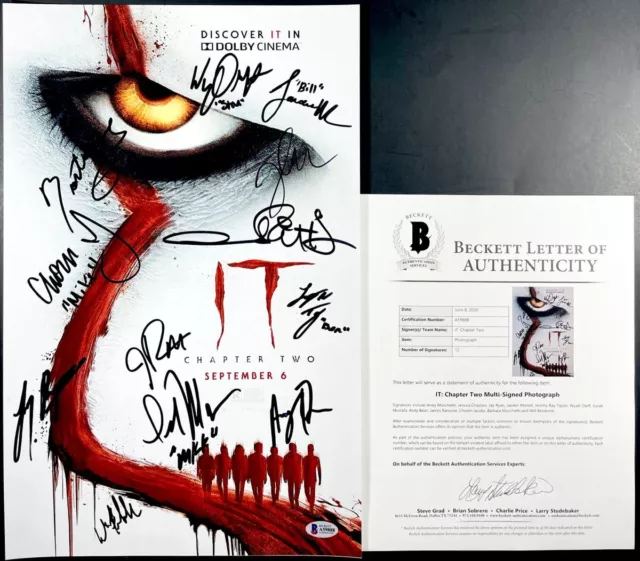 It Chapter Two 11x17 Movie Poster Cast Signed By Muschietti Chastain +10 BAS LOA