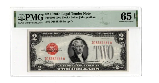 1928D $2 Legal Tender Note Fr. 1505 (DA Block) - PMG 65 EPQ