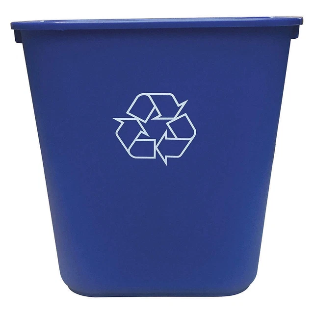 TOUGH GUY 4UAU6 Desk Recycling Container,Bl,10-1/4 gal.