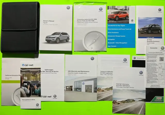 2019 VW TIGUAN Factory Owners Manual Set w/ NAV & Case *OEM*