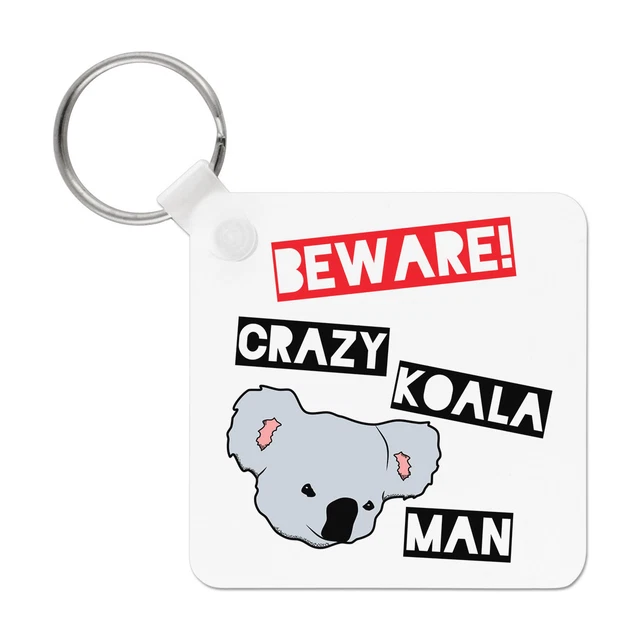 Sottobicchieri Simpatici Con Koala "Beware Crazy Koala Lady" - Set Da 4, Regalo Divertente Per Amiche E Appassionate
