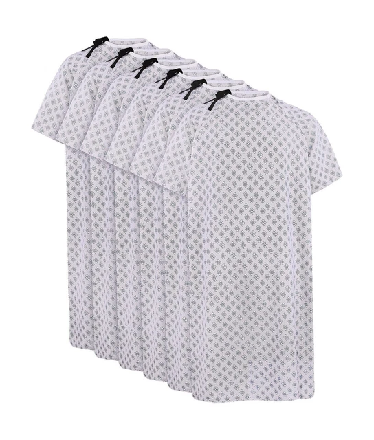 Utopia Care 6 Pack Cotton Blend Unisex Hospital Gown, Back Tie, 45" Long & 61...