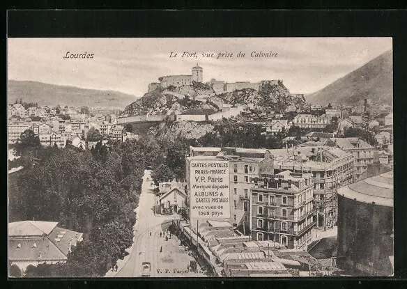 CPA Lourdes, le Fort, vue prise du Calvaire