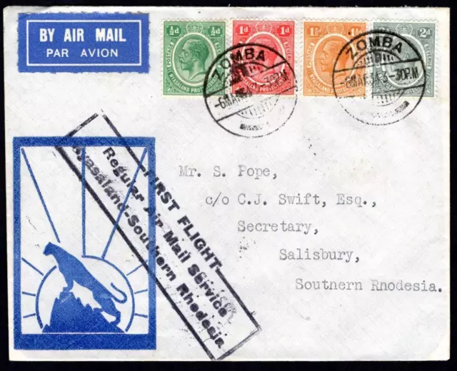 NYASALAND: 1934 Examples on Airmail Cover to Southern Rhodesia - Zomba (73176)