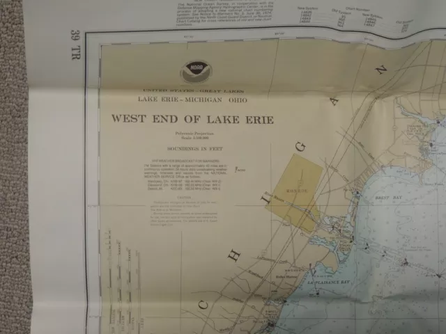 Nautical Map of West End of Lake Erie for traning purpose only