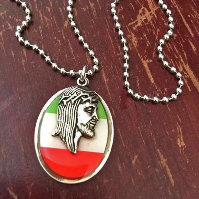 EDELSTAHL Kette jesus ITALIA calcio ROSENKRANZ Mexico kreuz italien fitness