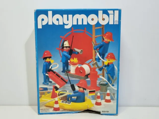 Playmobil 3491 3526 Antiguo Set Bombero Equipo Rescate Lancha Fuego Incendio