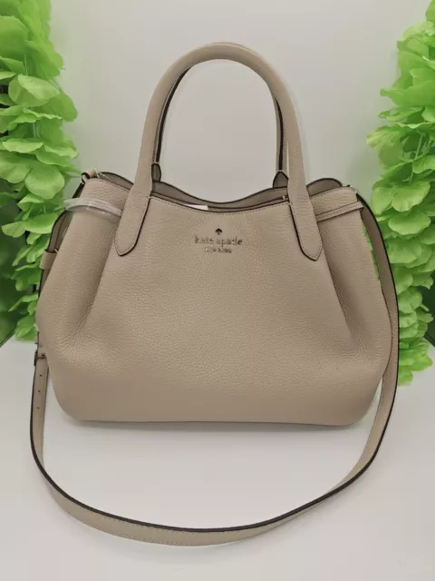 Kate Spade Lage Satchel Pebbled Leather Light Sand Dumpling 2