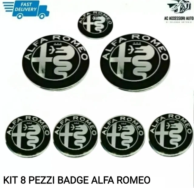 4 Stemmi Auto 60 Mm Per Alfa Romeo – Badge Cofano E Posteriore In Metallo (147, Giulia, Stelvio...)