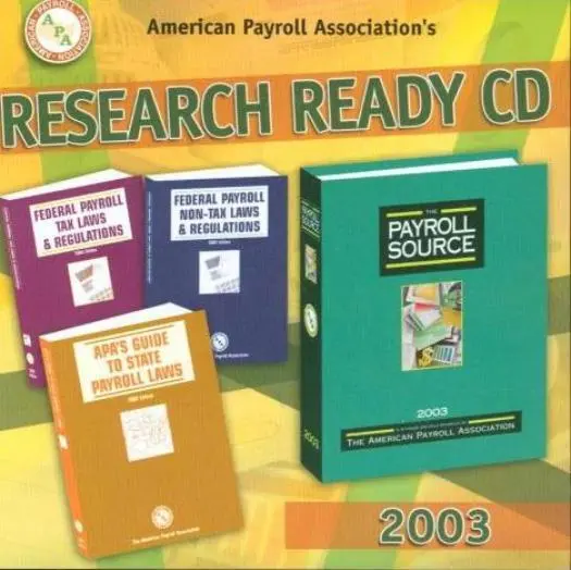American Payroll Association's Research Ready CD 2003 PC MAC Source Tax Laws +