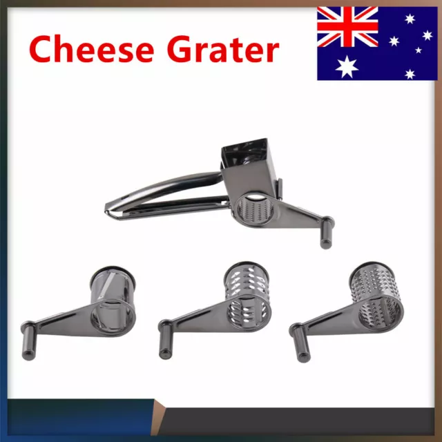 4 Set Hand Rotary Cheese Grater Slicer Stainless Steel Multifunction Cut Held