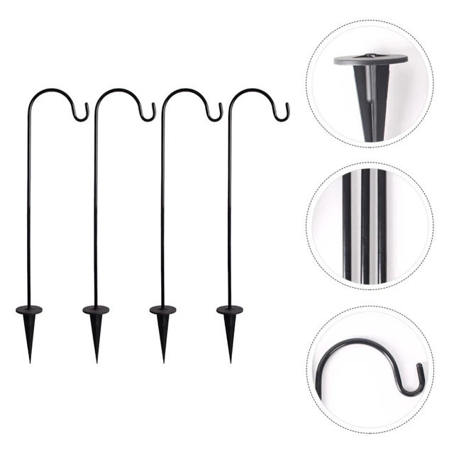 4 Pcs Iron Floor Plug Bird Feeding Station Kit Outdoor Plant Hanger