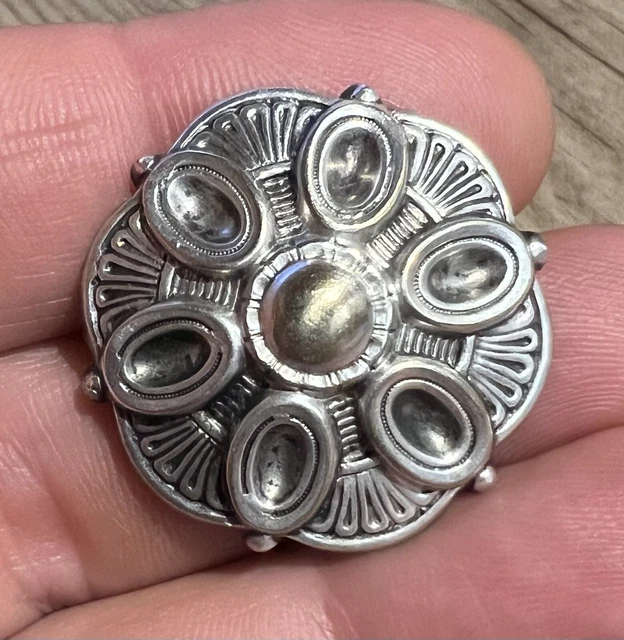 Bouton ancien - Metal Argente