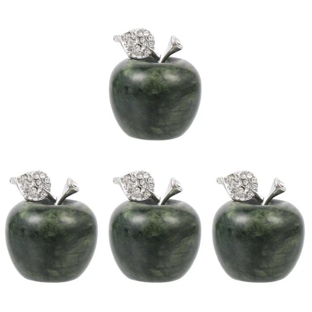4 Count Apfel-Weihnachtsschmuck Kristall Obst-Statue Keramik-Apfel-Ornament