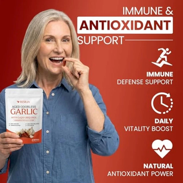 2 X RESILIA Garlic Extract 600mg Softgels (60 Count) – Odorless Aged ...