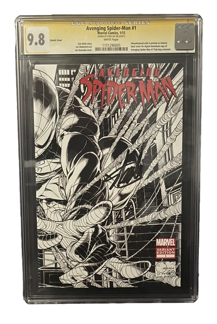 Avenging Spider-Man 1 CGC SS 9.8 Sketch Cover Signed By Stan Lee 🔥🔥🔥🔥